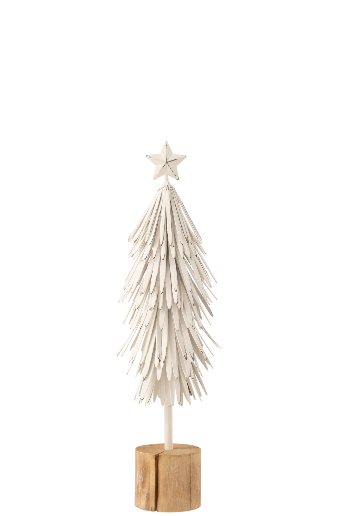 CHRISTMAS TREE ON FOOT METAL WHITE MEDIUM