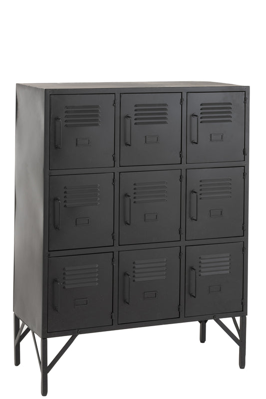 CUPBOARD 9DOORS METAL BLACK