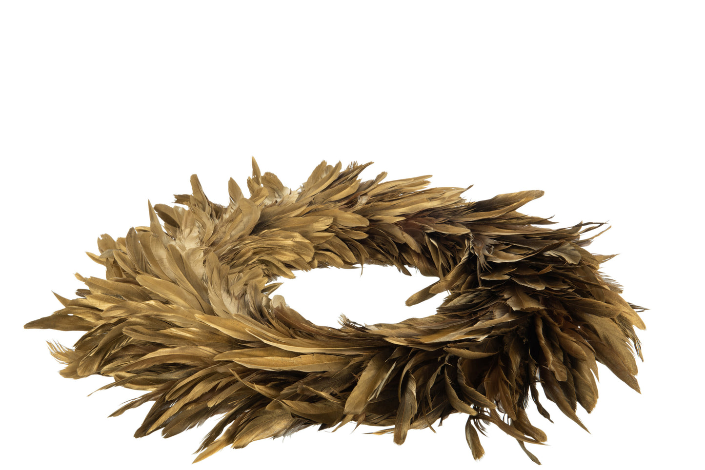 WREATH DECO LOOSE FEATHERS GOLD