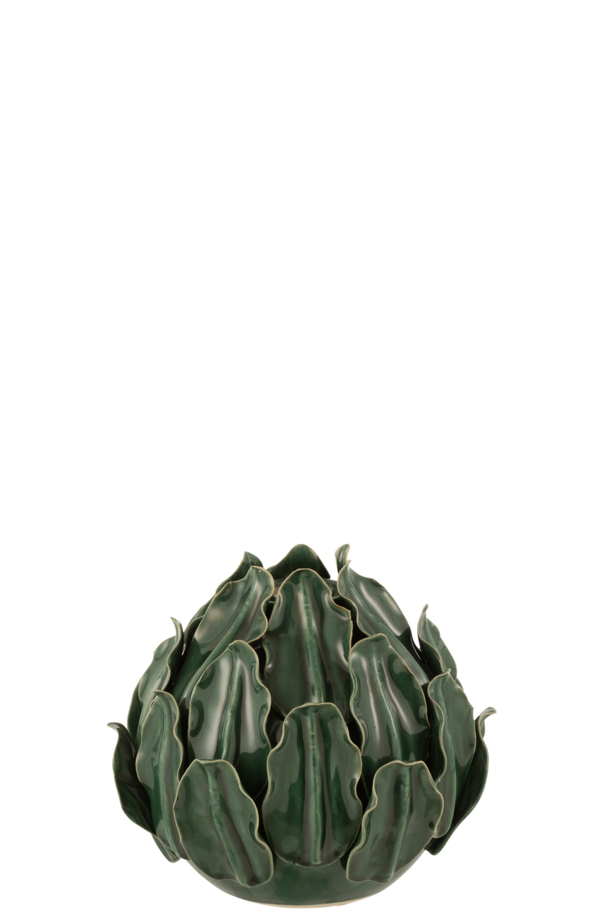 VASE LEAF BALL CERAMIC GREEN