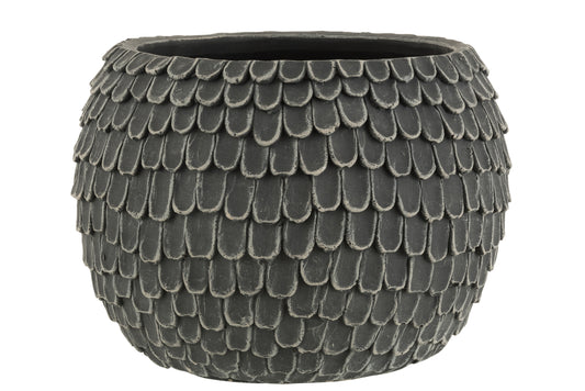 FLOWERPOT LEAF CEMENT DARK GREY EXTRA LARGE