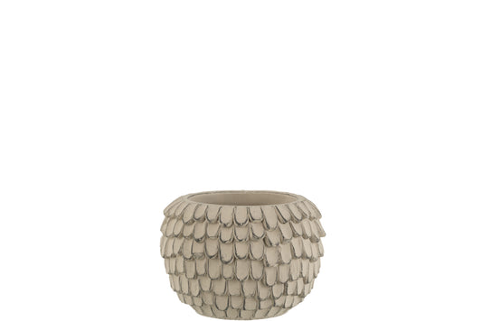 FLOWERPOT LEAF CEMENT LIGHT GREY EXTRA SMALL