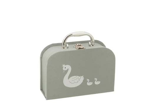 TRUNK BABY SOUVENIR SWAN PAPER WHITE/GREY