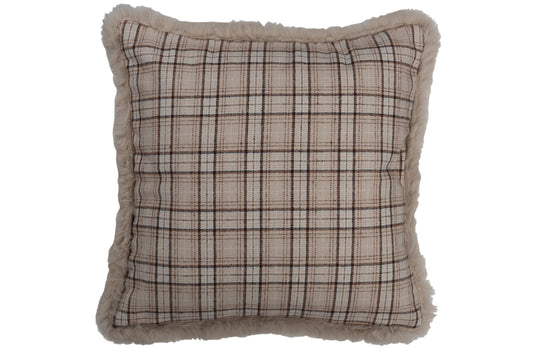 CUSHION RHOMBUS KNOT POLYESTER BEIGE/WHITE