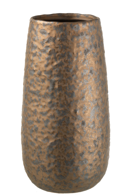 VASE DOT ROUND CERAMIC COPPER