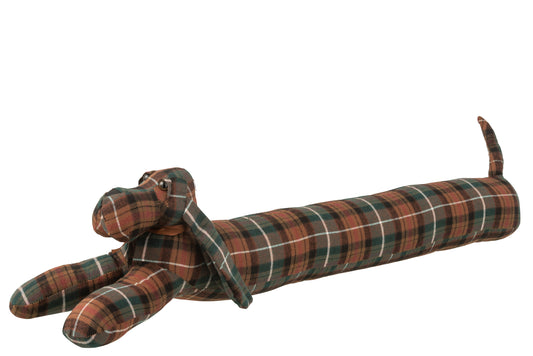 DRAUGHT EXCLUDER DOG DRAUGHT TEXTILE GREEN/RED/BROWN ASSORTMENT OF 2