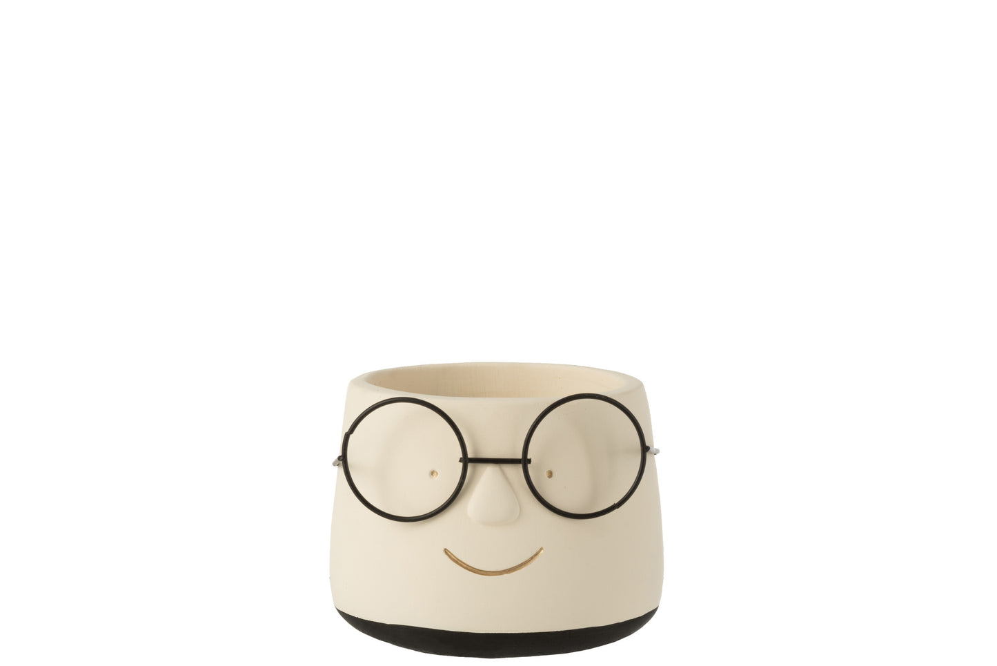 FLOWERPOT GLASSES CEMENT WHITE/BLACK/GOLD SMALL