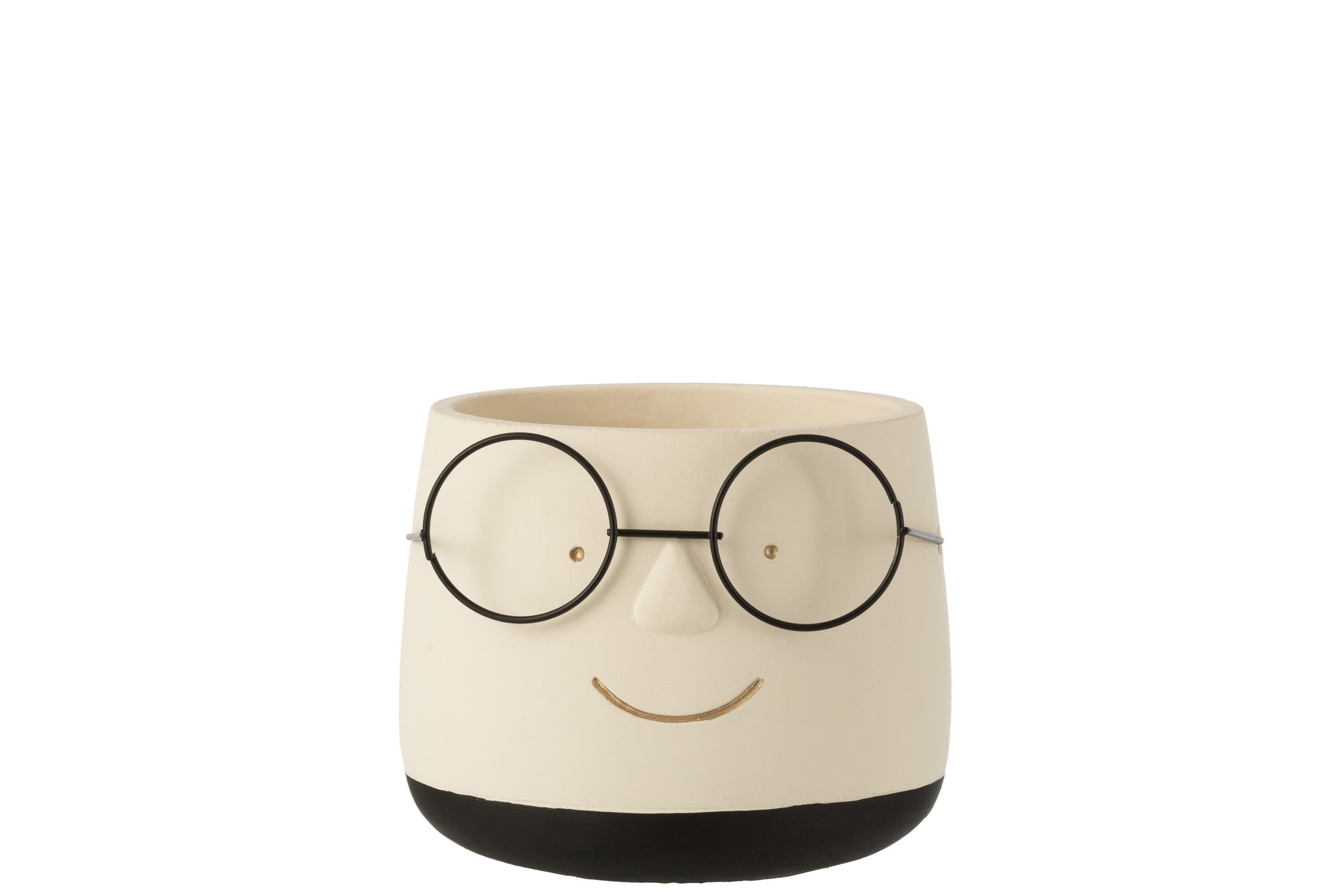 FLOWERPOT GLASSES CEMENT WHITE/BLACK/GOLD MEDIUM