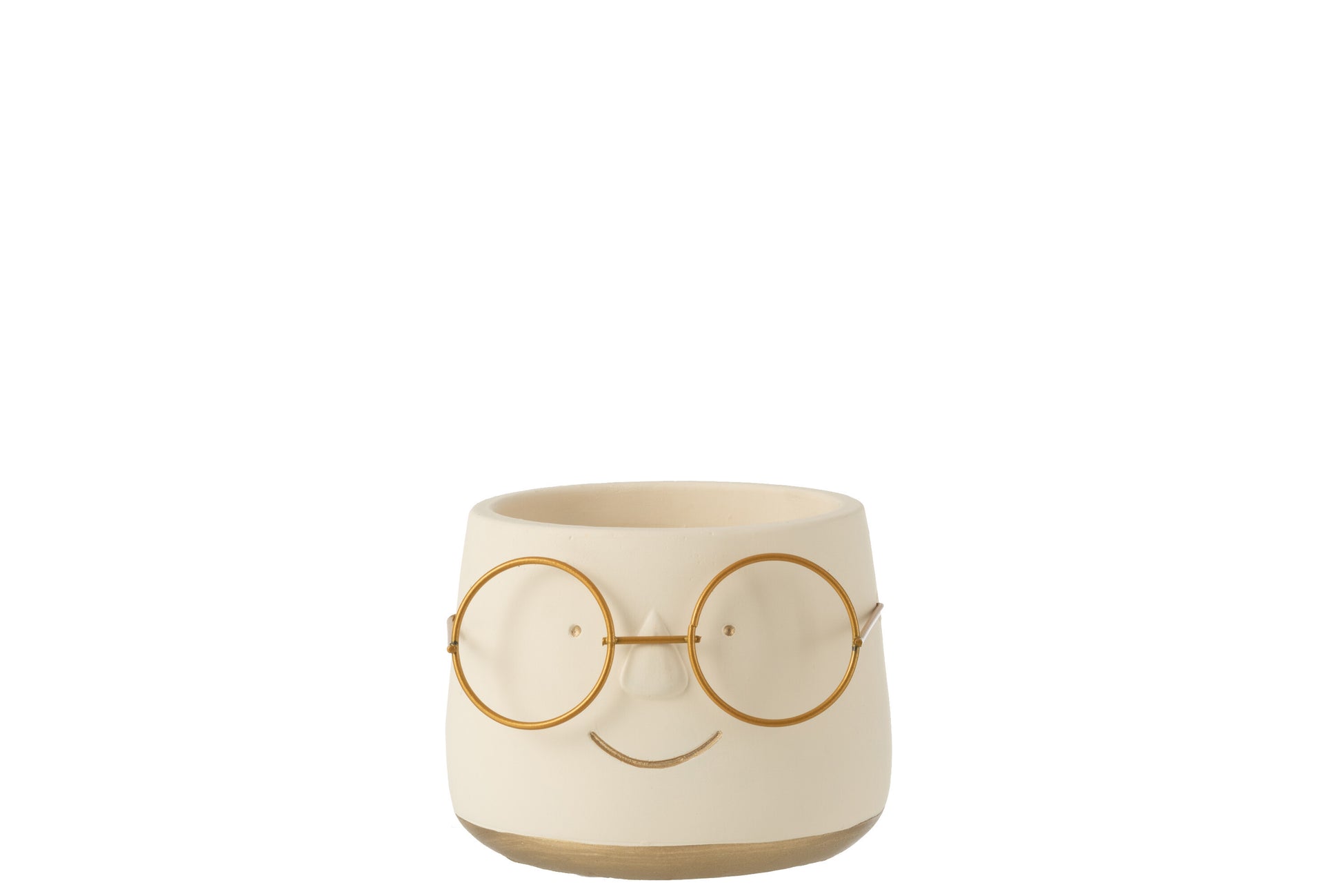 FLOWERPOT GLASSES CEMENT WHITE/GOLD SMALL