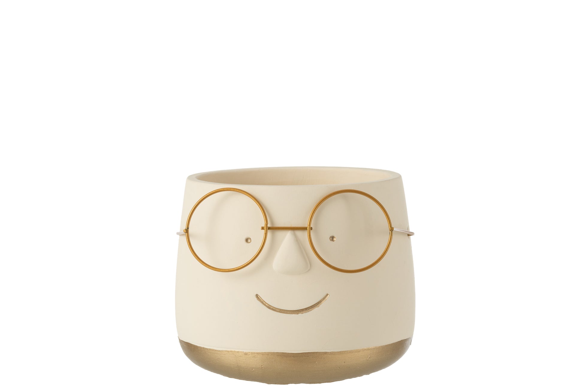 FLOWERPOT GLASSES CEMENT WHITE/GOLD MEDIUM