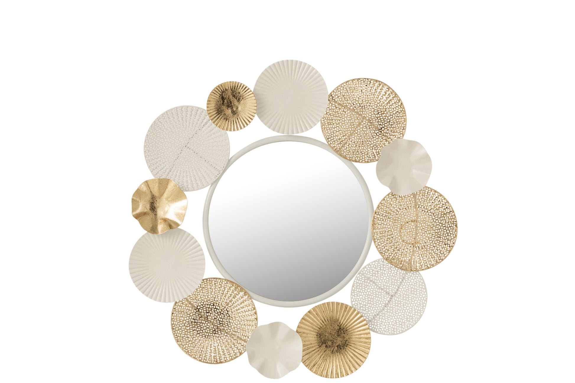 MIRROR ROUND CIRCLES METAL WHITE/GOLD