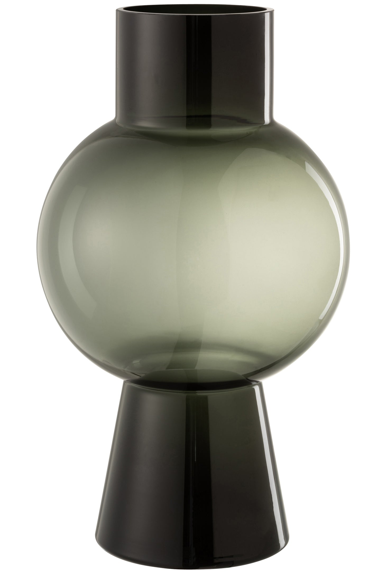 VASE BALL BLACK GLASS LARGE