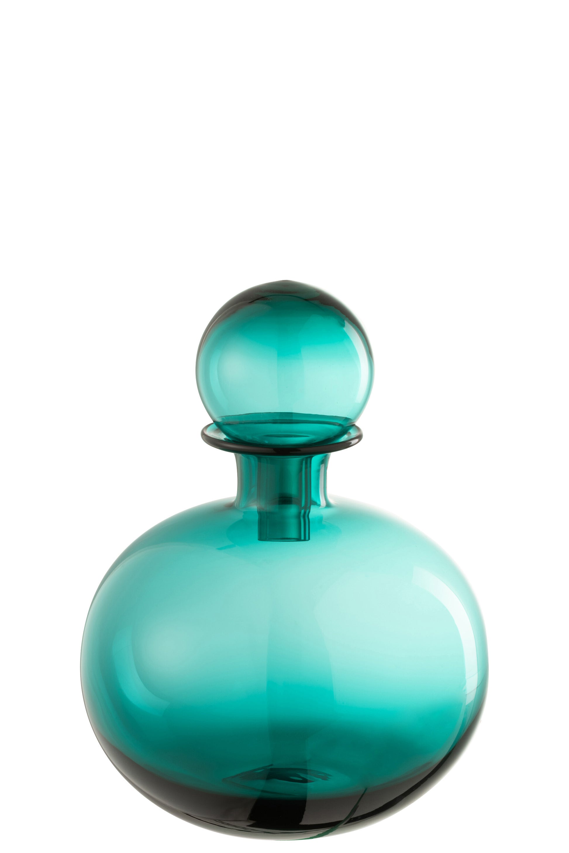 BOTTLE+PLUG REGULAR DECORATIVE ROUND GLASS BLUE