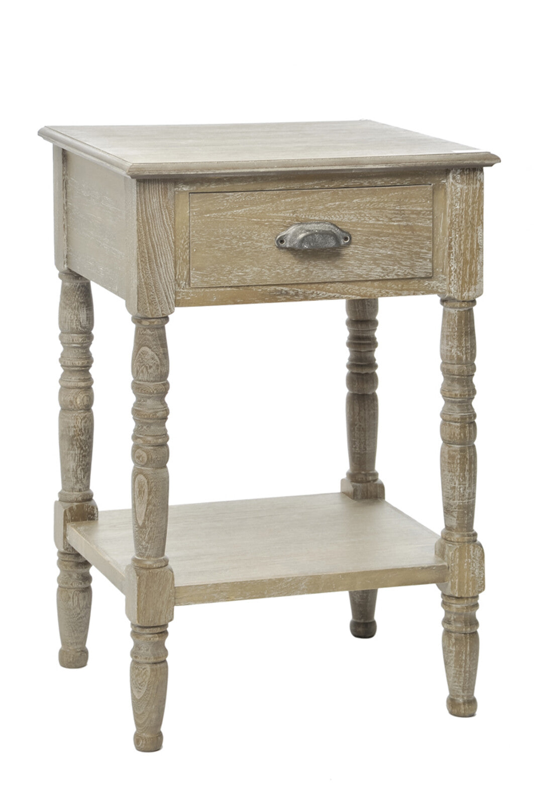 BEDSIDE TABLE 1DRAW. SQ WD GREY W  48x40x74CM