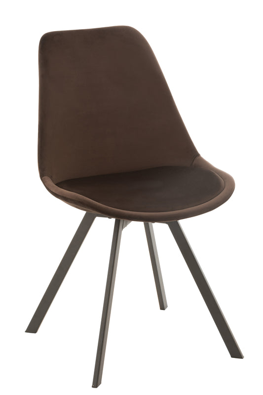 CHAIR HELENE METAL/TEXTILE DARK BROWN