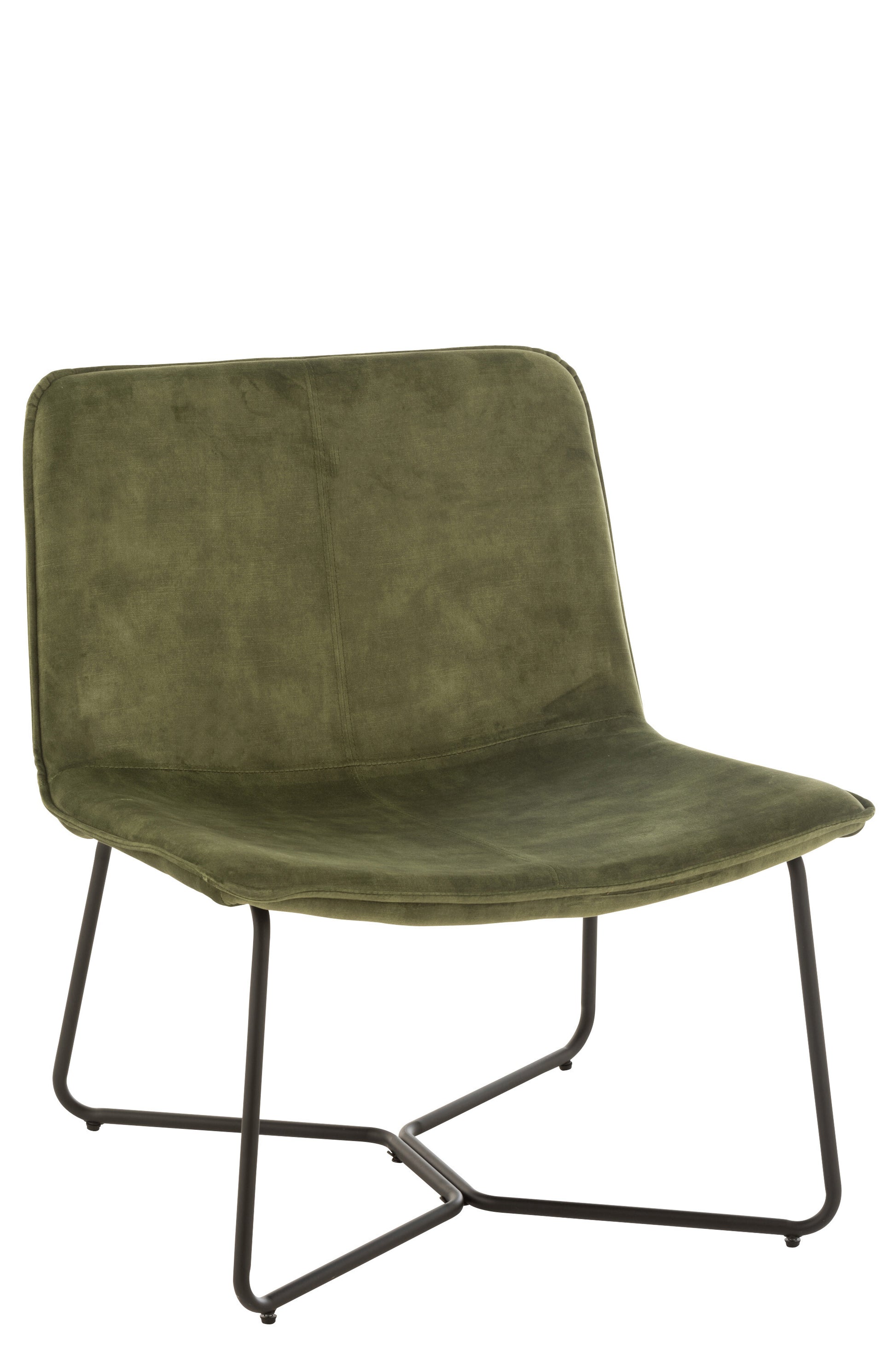 LOUNGE CHAIR ISABEL METAL/TEXTILE GREEN