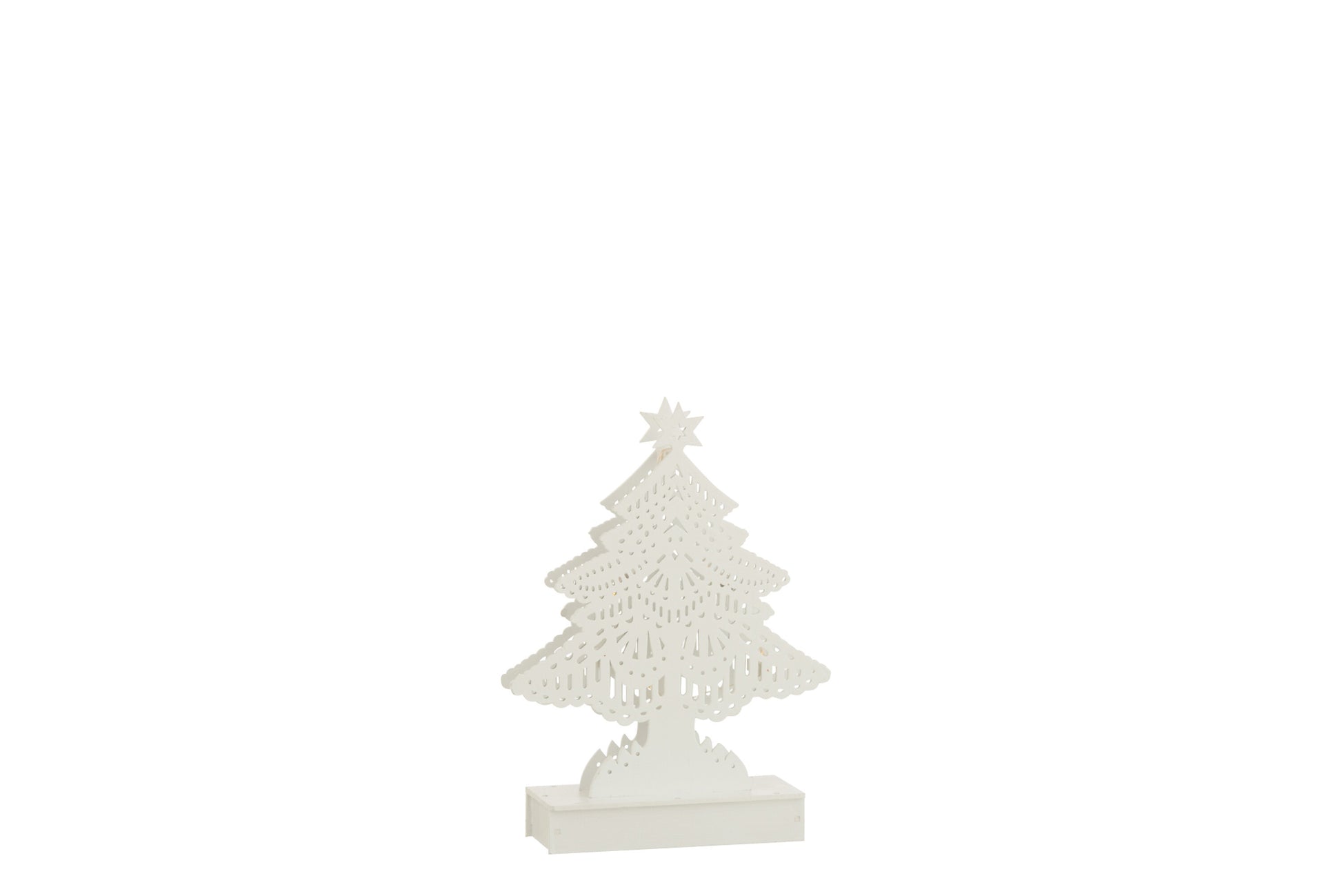 DECO KERSTBOOM LED HOUT WIT SMALL