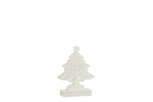 DECO KERSTBOOM LED HOUT WIT SMALL