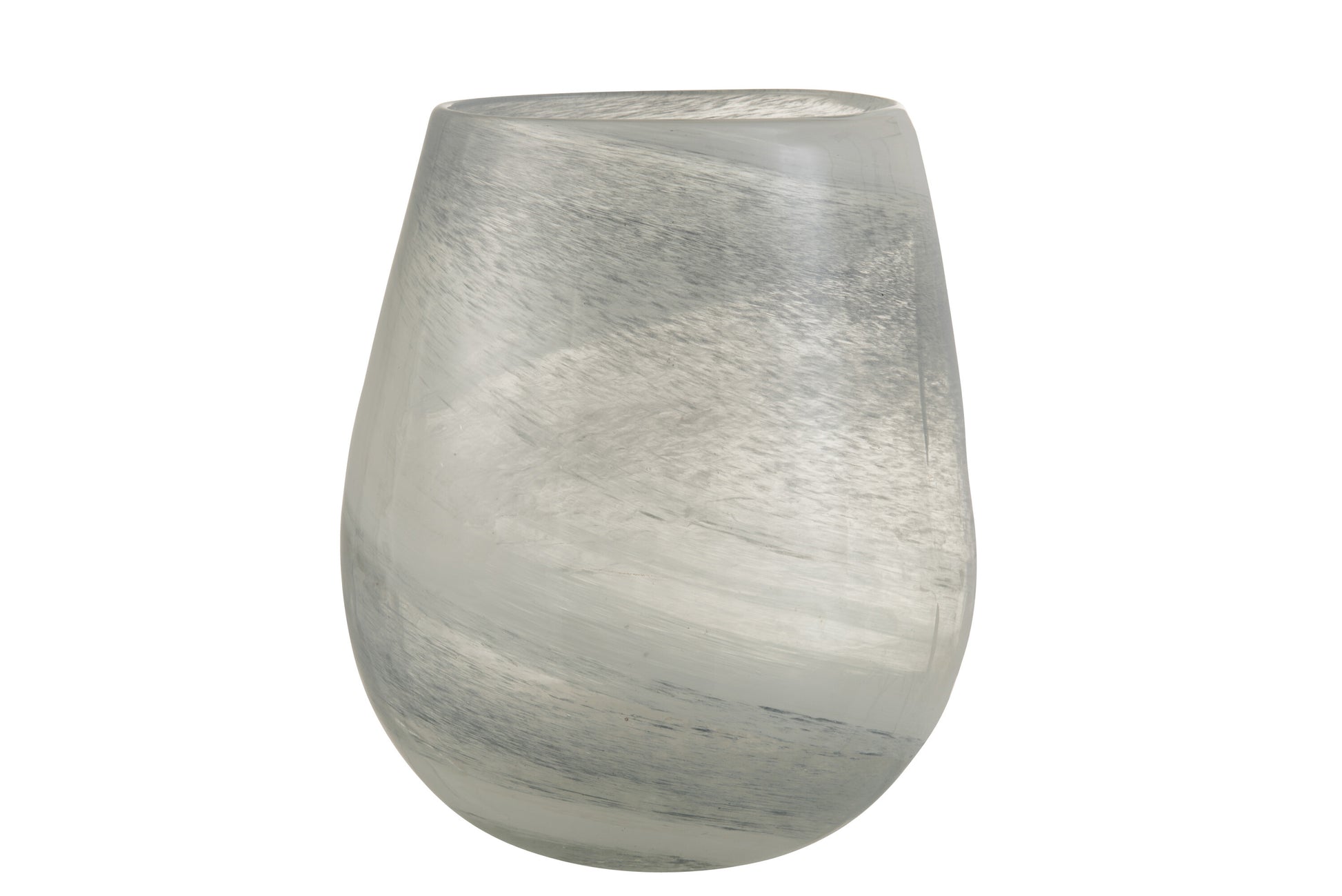 VASE DENIM GLASS WHITE/BLUE LARGE