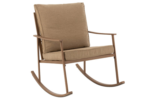 CHAIR SWING METAL/TEXTILE BEIGE/DARK BROWN