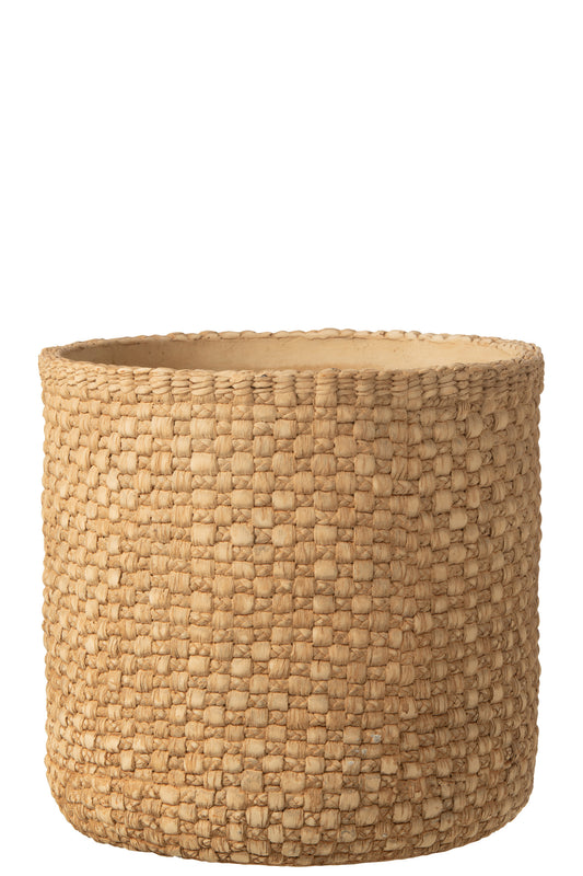 FLOWERPOT WOVEN CEMENT BEIGE EXTRA LARGE