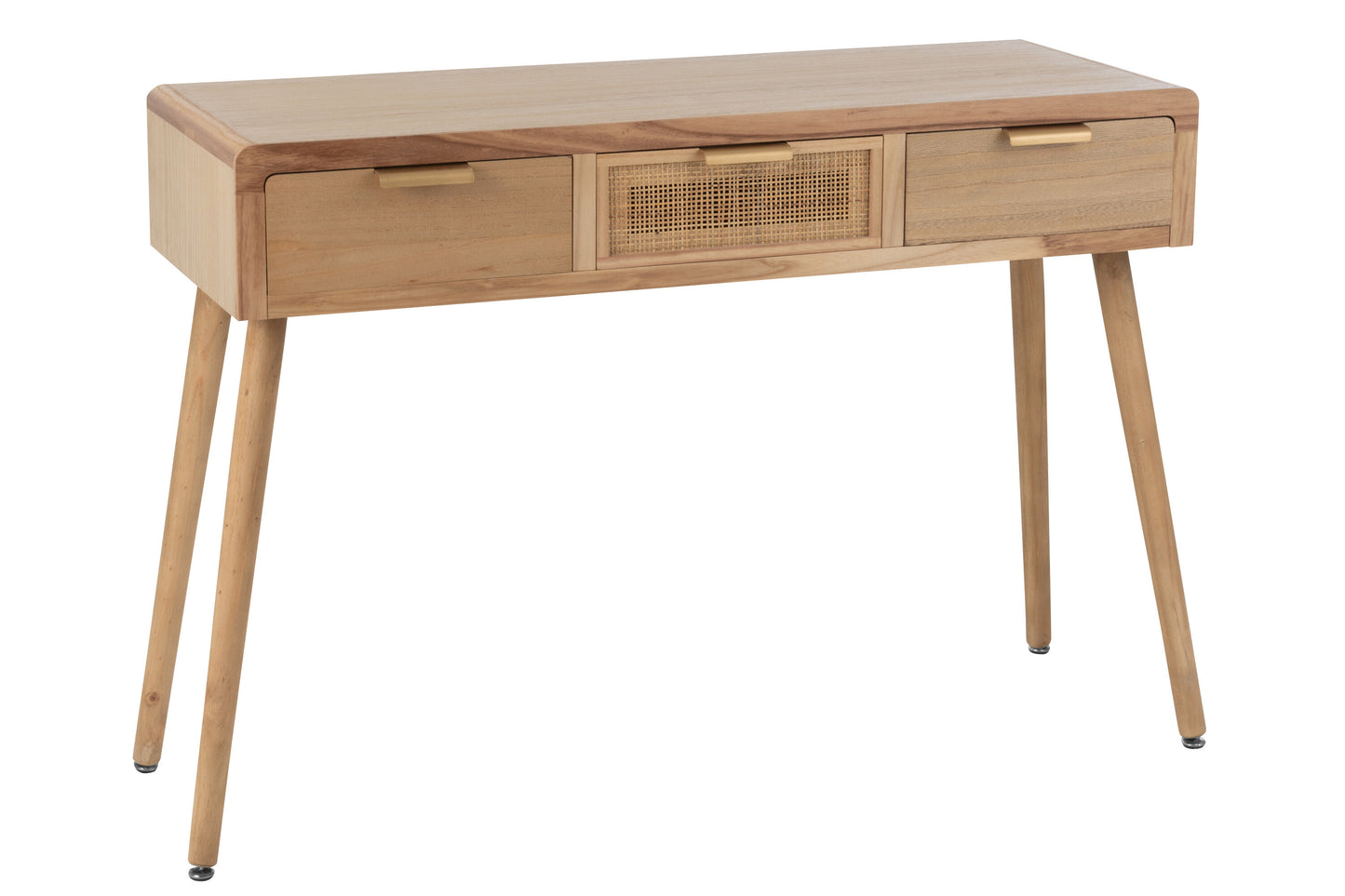 CONSOLE 3 DRAWERS PAULOWNIA/RATTAN NATURAL