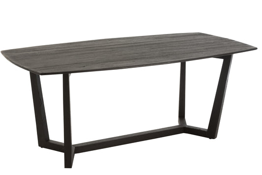 DINING TABLE MATY EXOTIC WOOD/RATTAN BLACK