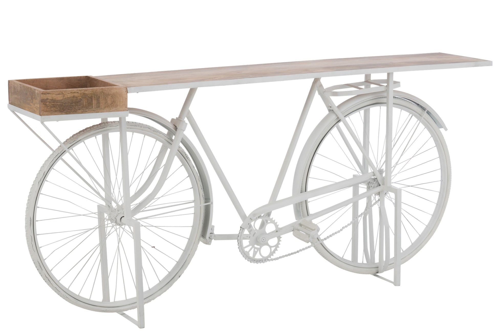 CONSOLE BICYCLE METAL/MANGO WOOD WHITE/NATURAL