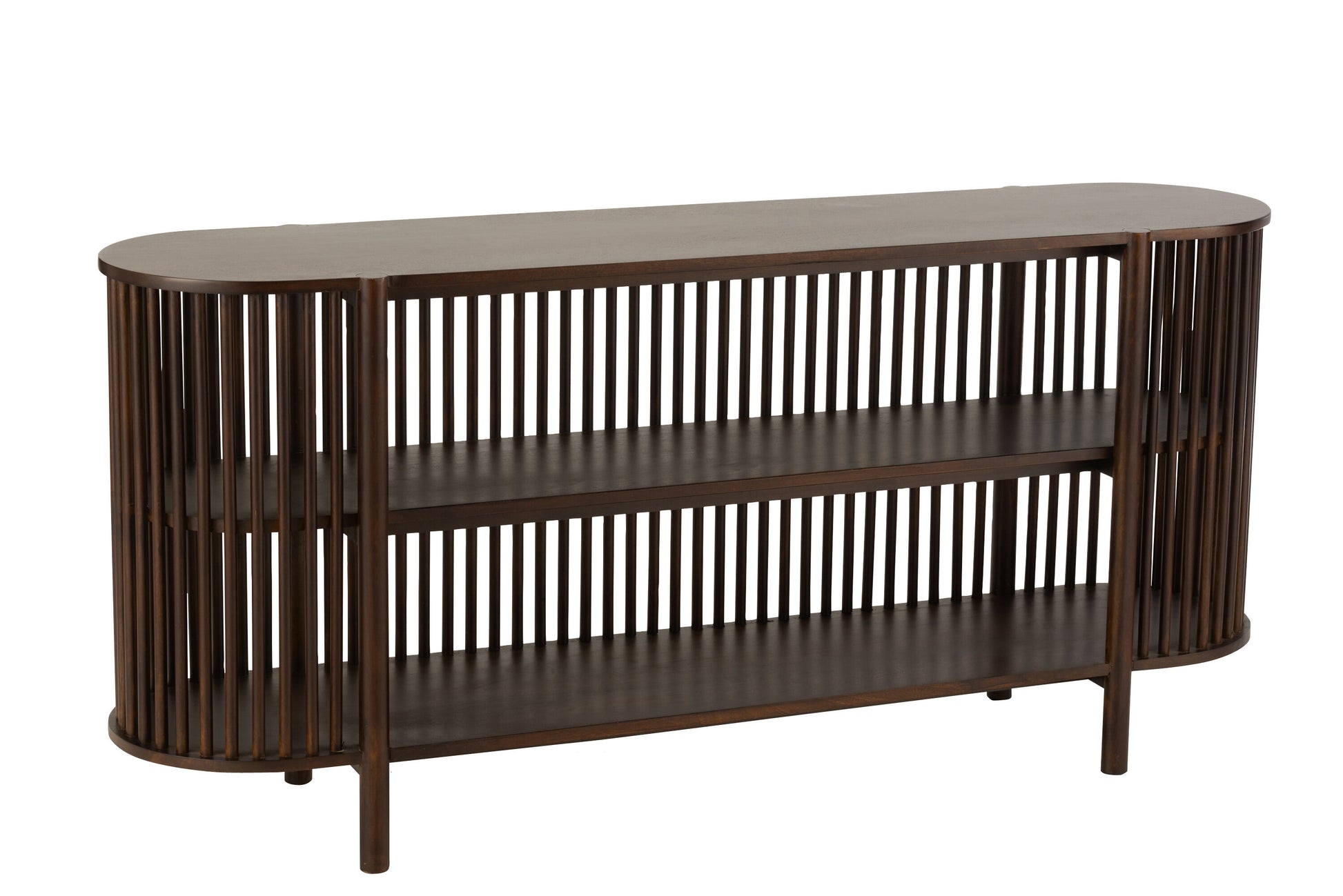 CONSOLE 2 SHELVES CONIE MANGO WOOD DARK BROWN