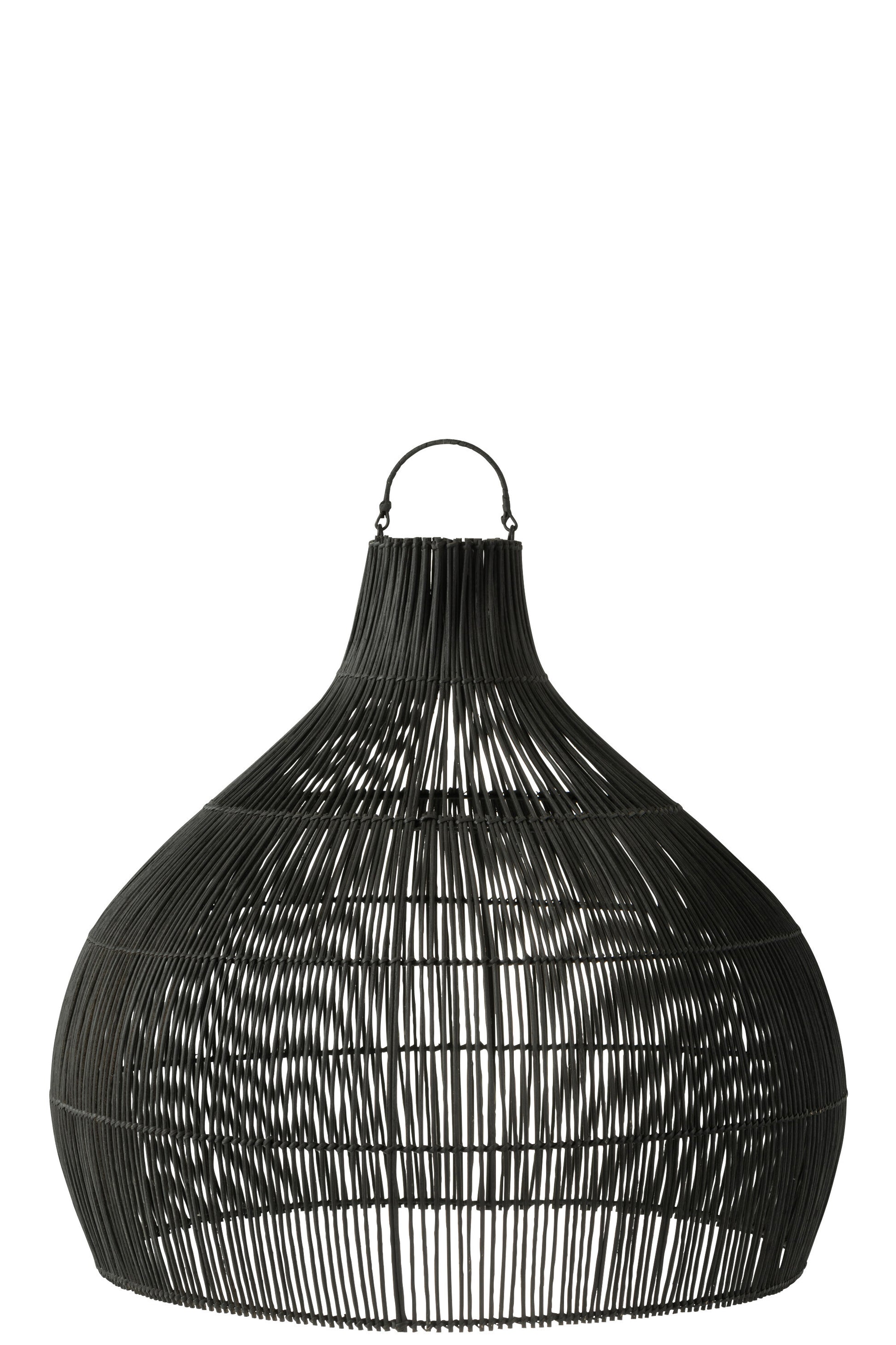 LAMP SHADE PEAR SHAPE RATTAN BLACK