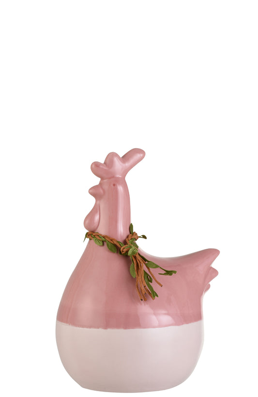 CHICKEN WREATH PORCELAIN PINK LARGE