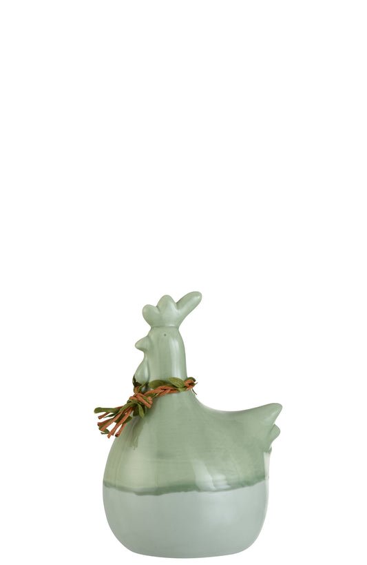 CHICKEN WREATH PORCELAIN GREEN MEDIUM