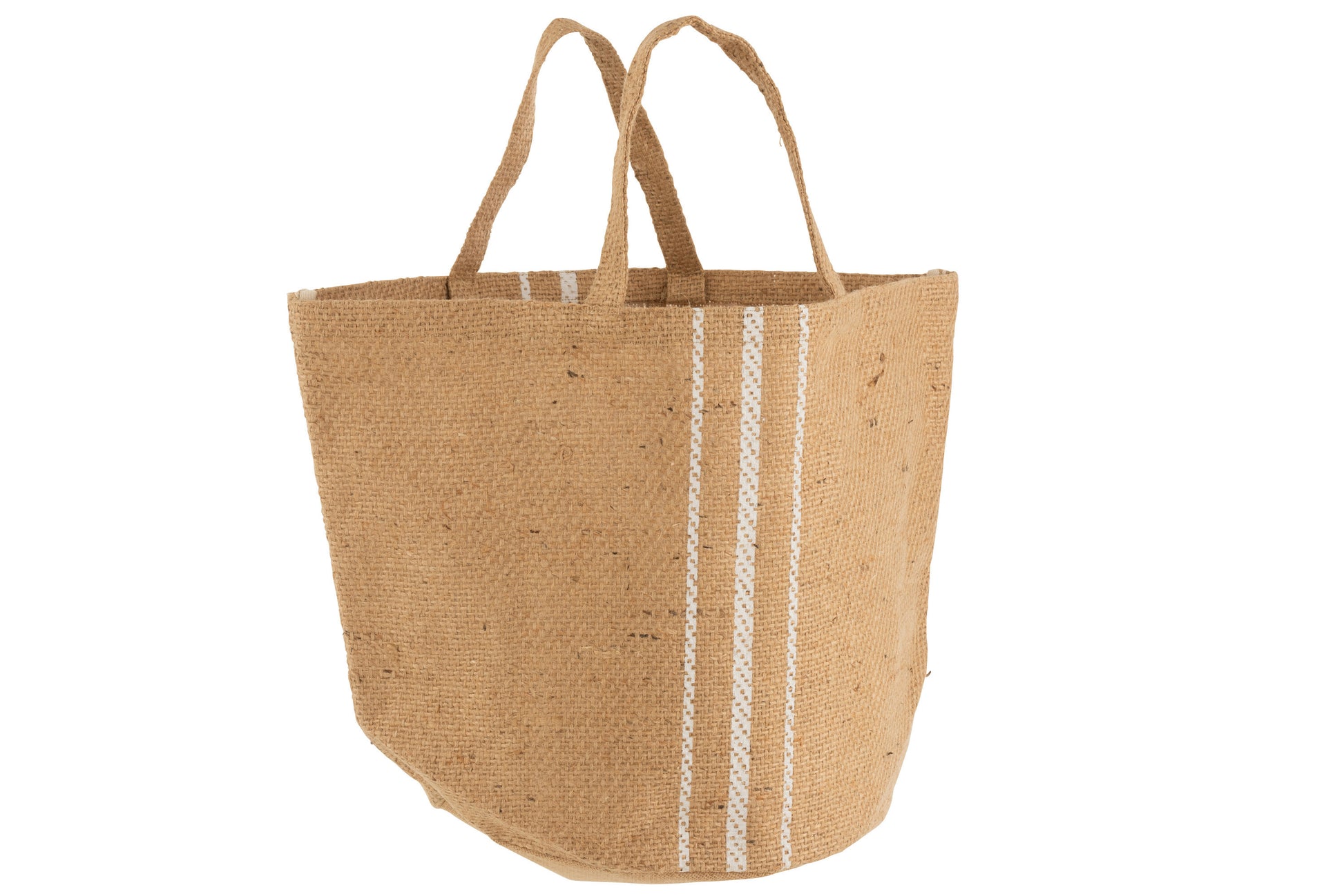 BEACH BAG JUTE STRIPE WHITE