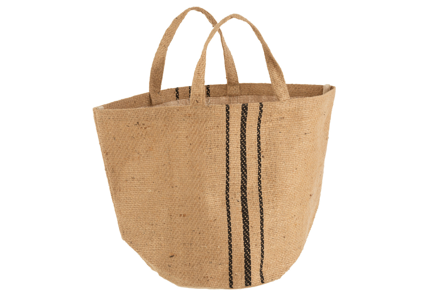 BEACH BAG JUTE STRIPE BLACK