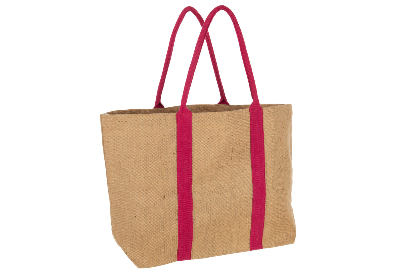 BEACH BAG JUTE STRIPE FUCHSIA