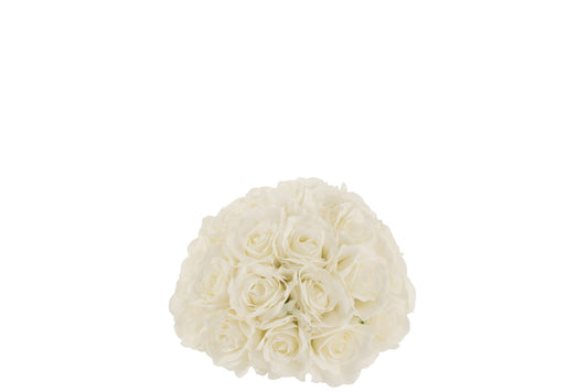 FLOWER BULB HALF ROSES PLASTIC WHITE SMALL