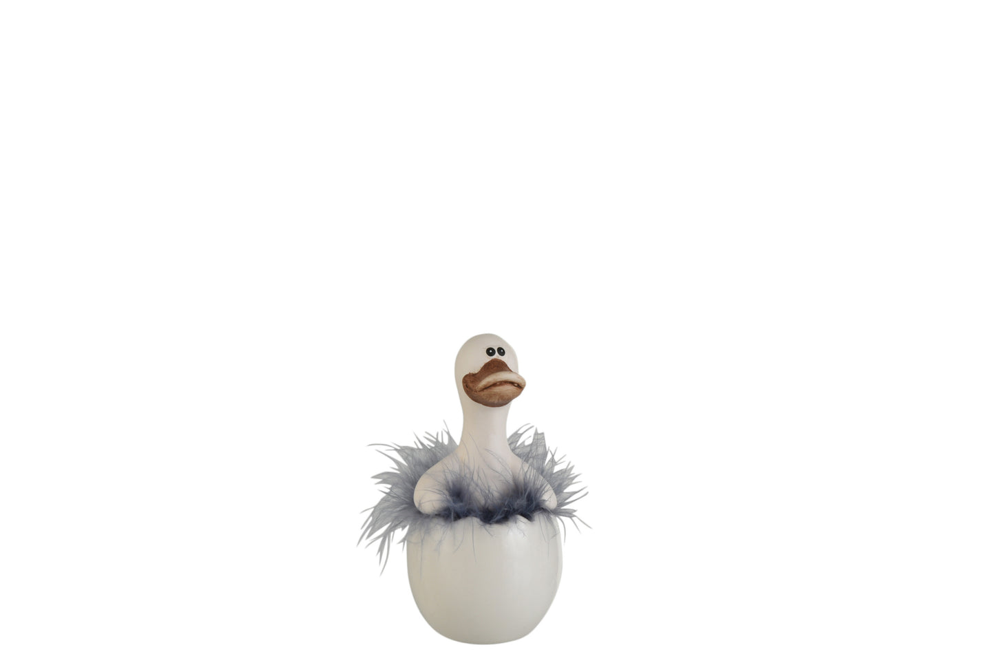 DUCK IN EGG CERAMIC CREAM/BROWN/BLUE SMALL