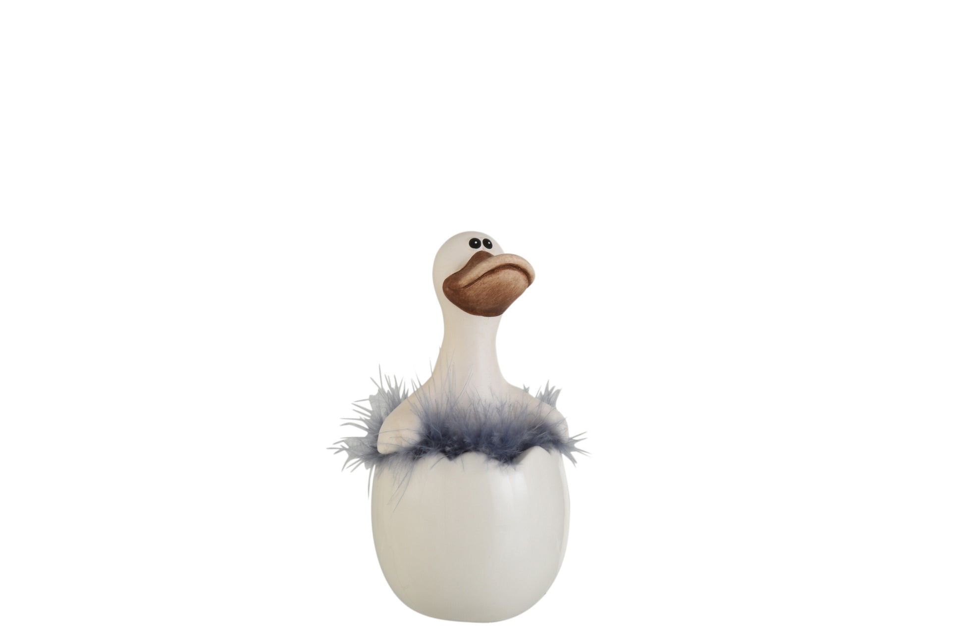 DUCK IN EGG CERAMIC CREAM/BROWN/BLUE MEDIUM