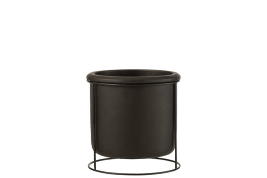 FLOWER POT SUSPENDED CEMENT BLACK SMALL