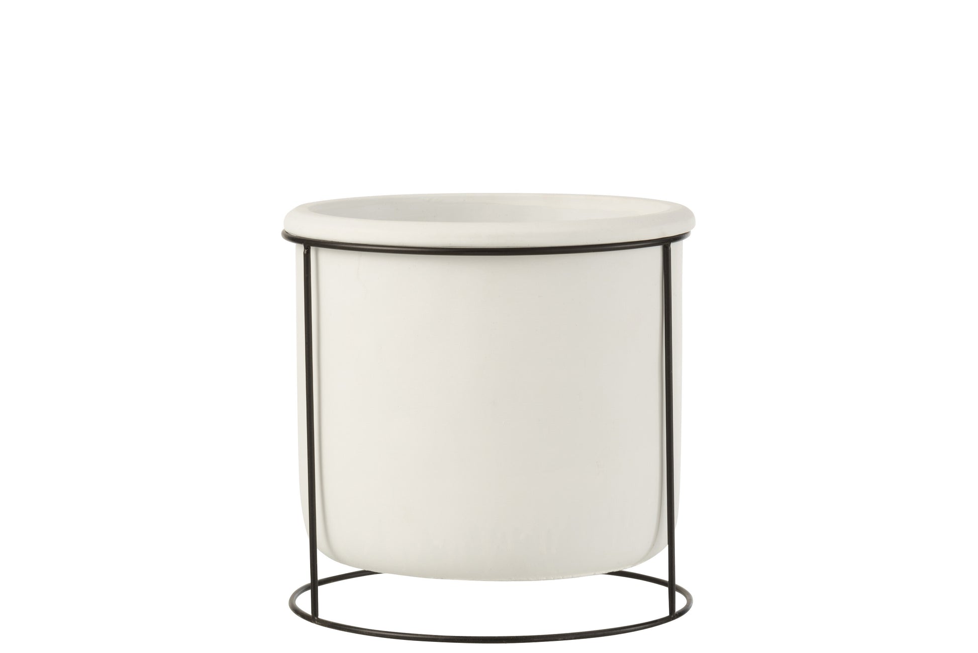 FLOWER POT SUSPENDED CEMENT WHITE LARGE