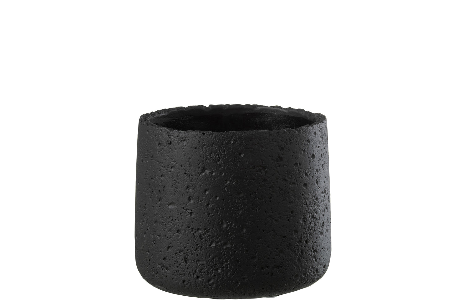 FLOWER POT POTINE CEMENT BLACK MEDIUM