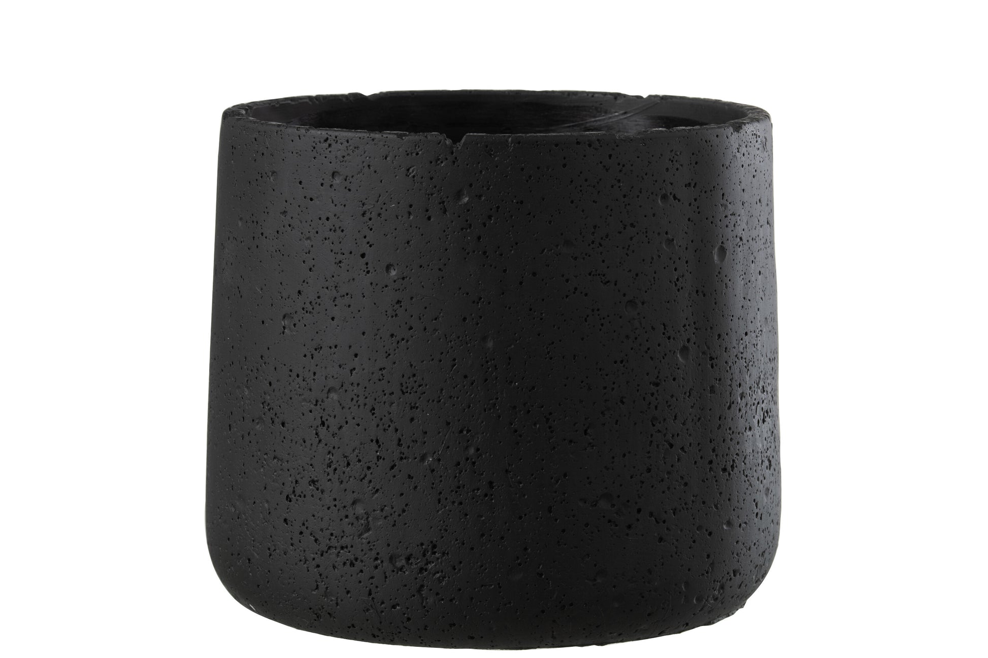 FLOWER POT POTINE CEMENT BLACK LARGE