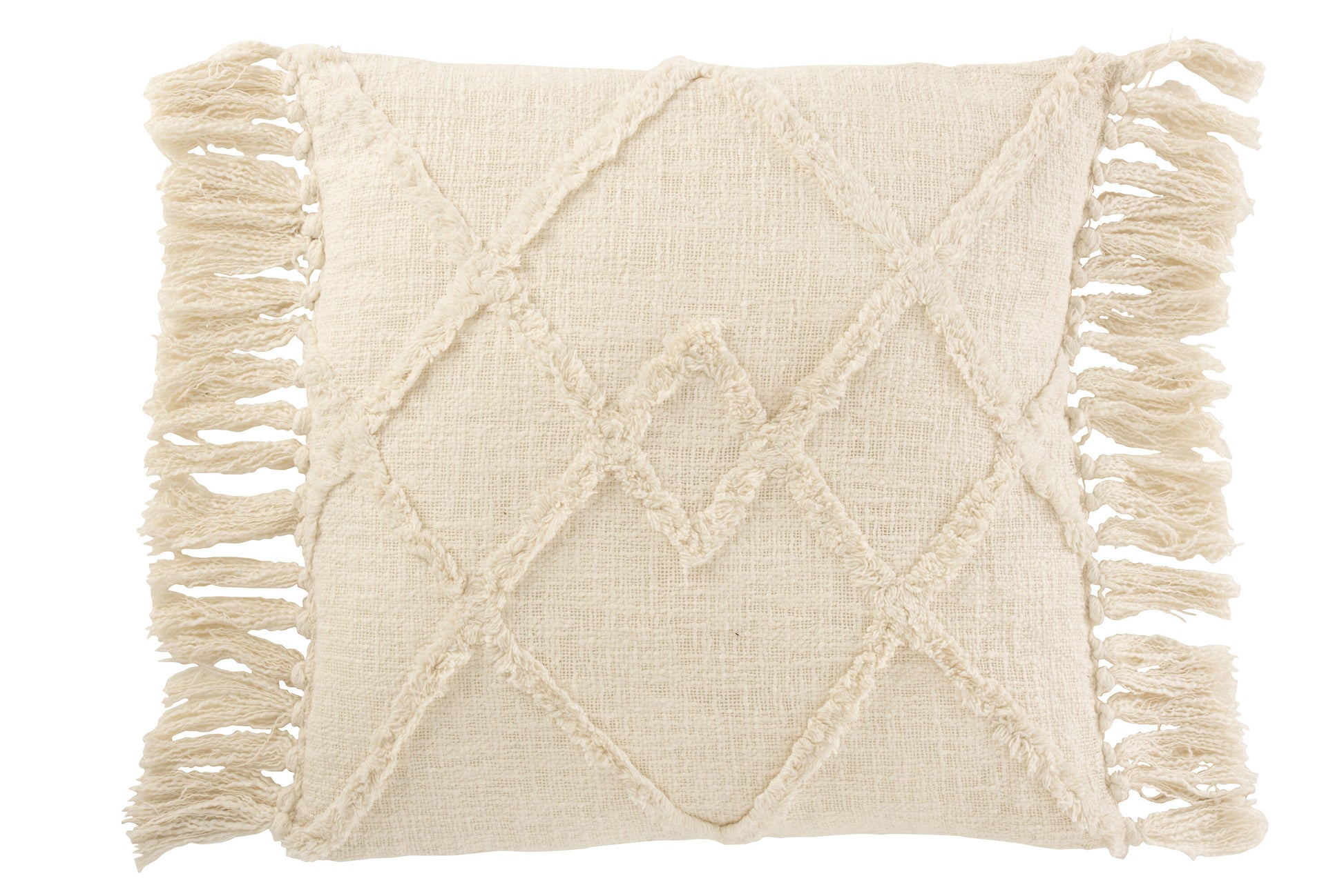 CUSHION SQUARE RHOMBUS COTTON POLYESTER BEIGE