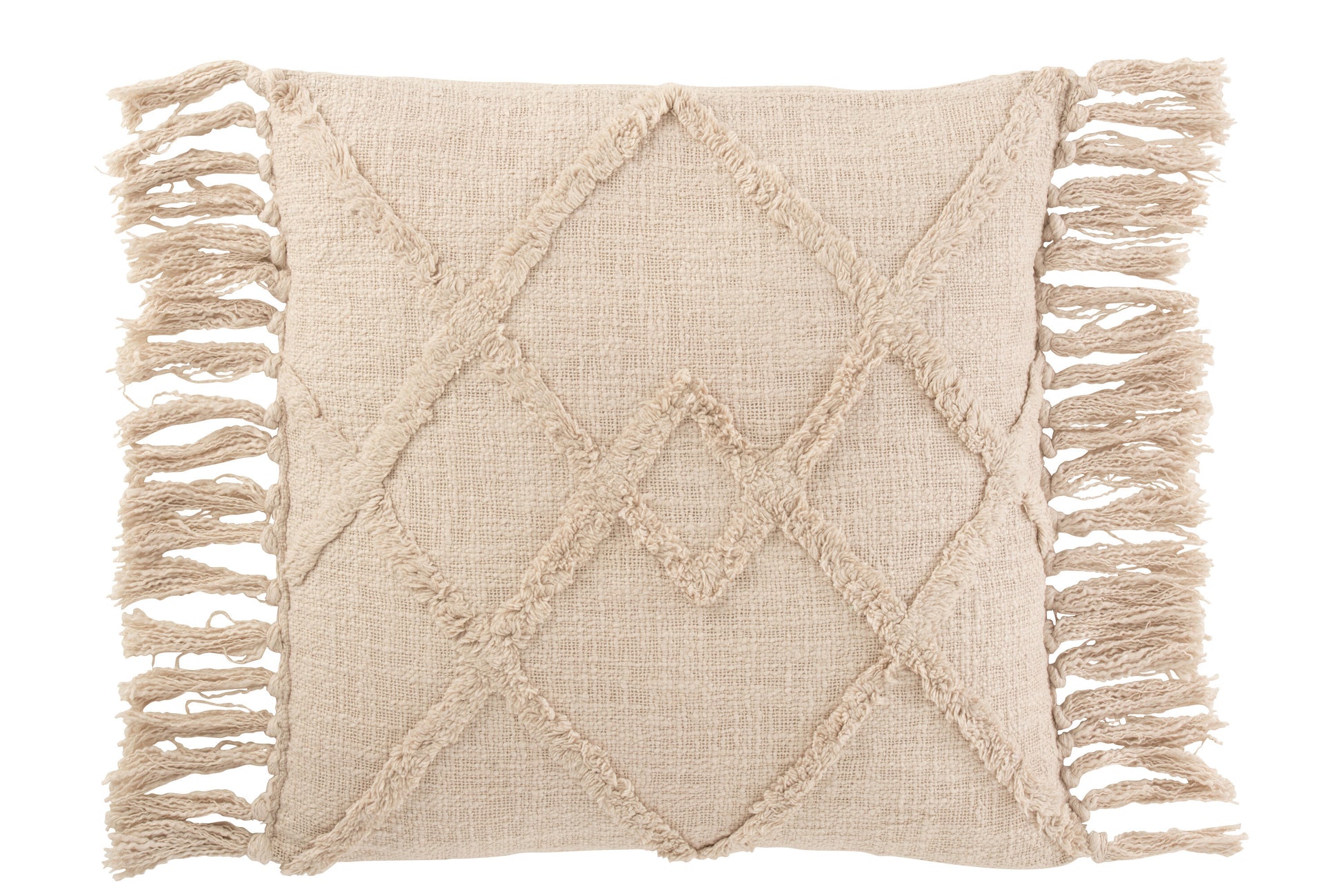 CUSHION SQUARE RHOMBUS COTTON POLYESTER CREAM