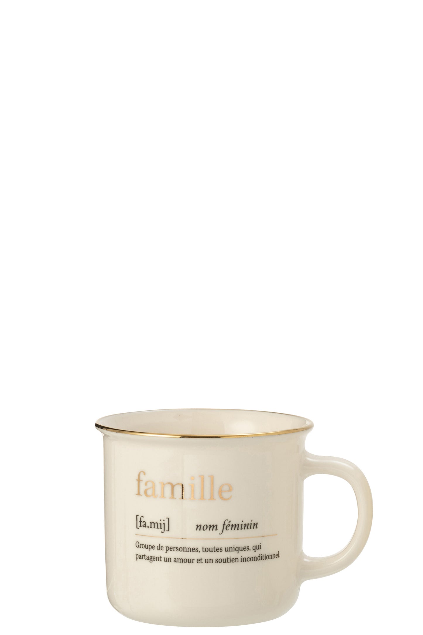 MUG MESSAGE FAMILLE CERAMIC GOLD