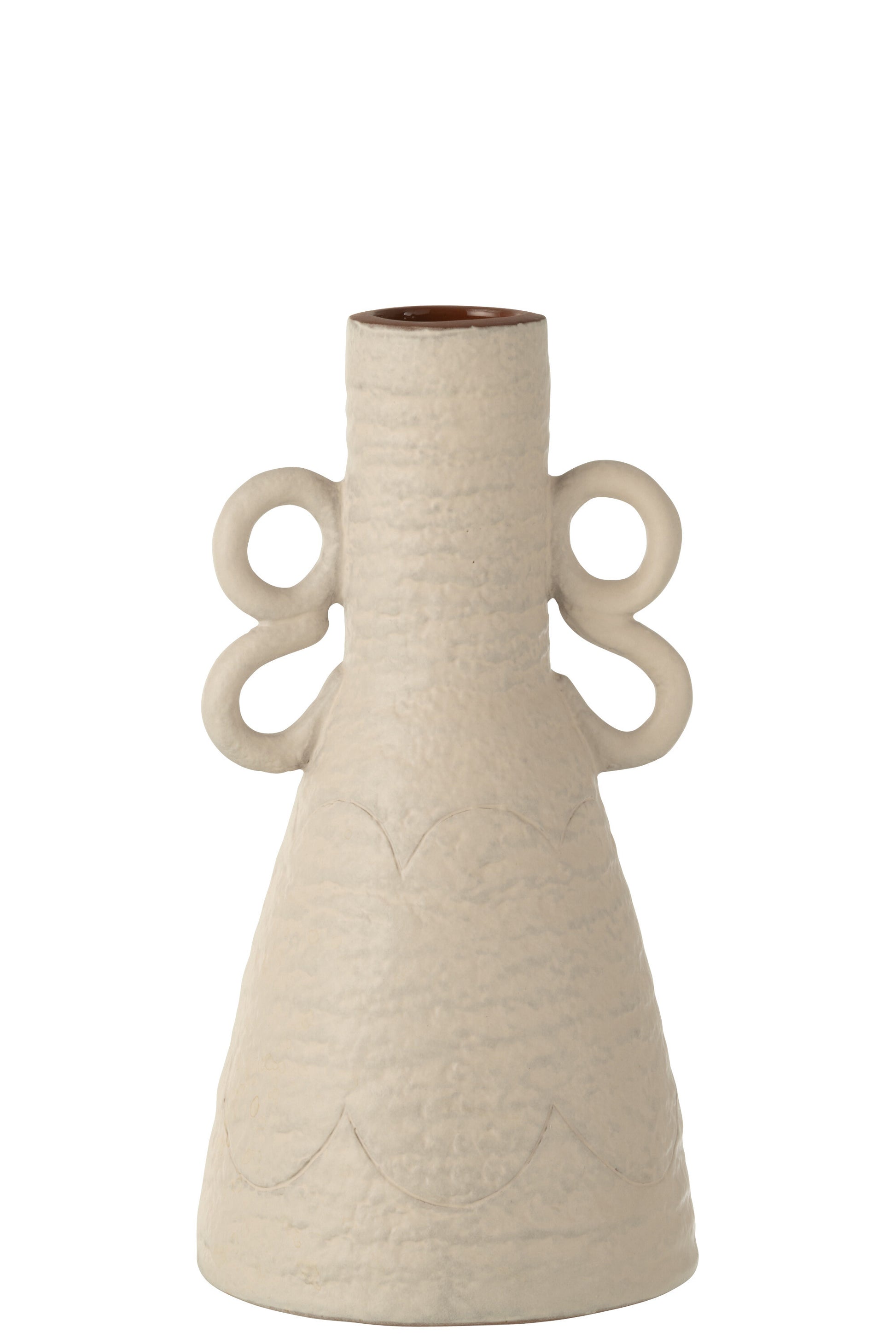 VASE HANDLE DUBBEL TERRACOTTA BEIGE