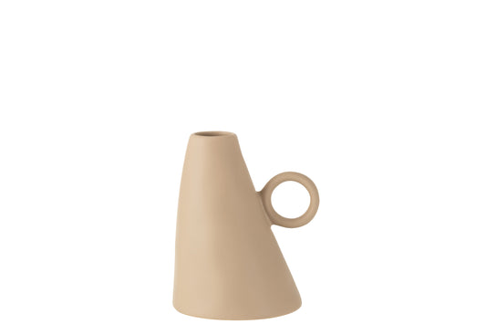 VASE INCLINED CERAMIC BEIGE