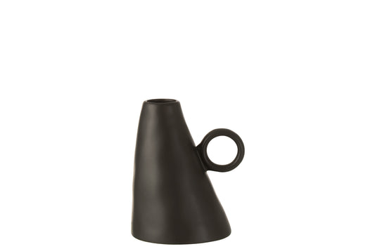 VASE INCLINED CERAMIC BLACK