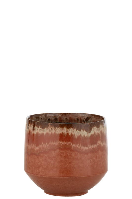 FLOWERPOT ALINE CERAMIC RED MEDIUM