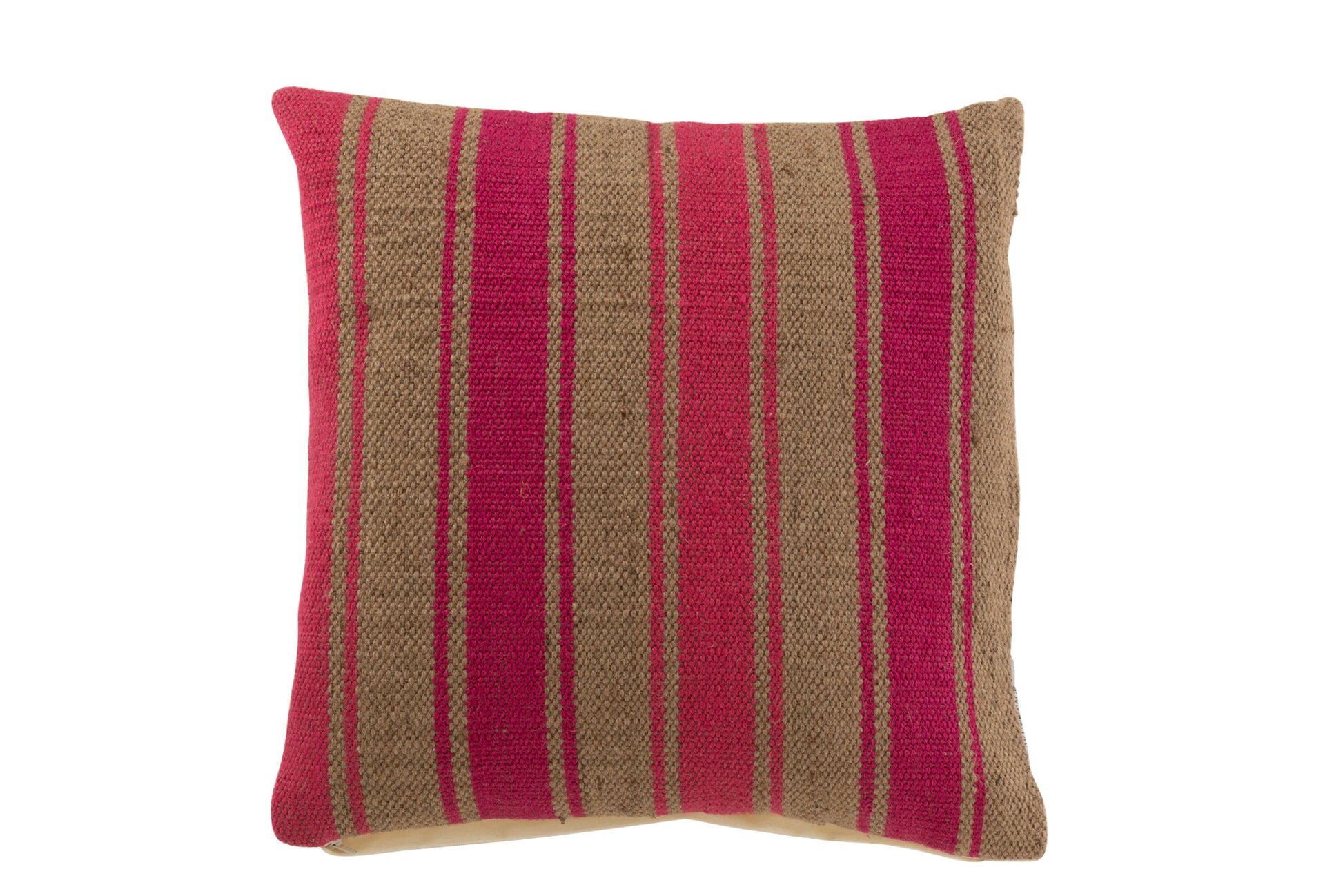 CUSHION SQUARE ANNA LARGE GROOVES JUTE PINK